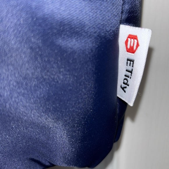 ETIDY BRAND NAVY BLUE NYLON CROSSBODY ADJUSTABLE STRAP ORANGE NYLON INTERIOR - Picture 4 of 7